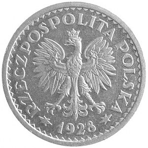 1 złoty 1928, Nominał w wieńcu, Parchimowicz P-125 a, w...