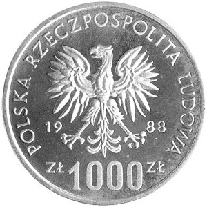 1.000 złotych 1988, Jadwiga, wypukły napis PRÓBA, Parch...
