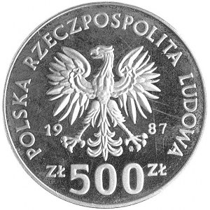 500 złotych 1987, XV Zimowe Igrzyska Olimpijskie, wypuk...