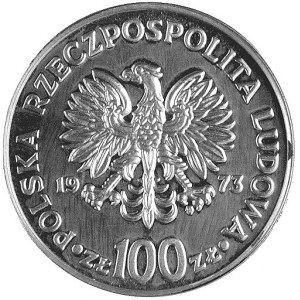 100 złotych 1973, Mikołaj Kopernik, wypukły napis PRÓBA...