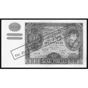 100 złotych 9.11.1934, Miłczak 90c, Pick 90, z nadrukie...