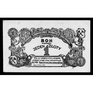 Bytom- bon wartości 1 złoty 12.1945, wydany przez obóz ...