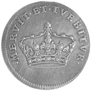 medalik koronacyjny Augusta III 1734 r., Aw: Korona kró...