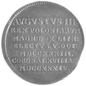 medalik koronacyjny Augusta III 1734 r., j.w., H-Cz.275...