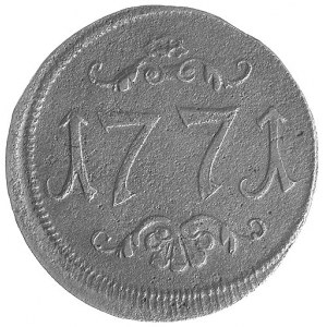 Gdańsk- żeton Ławy Trzech Króli 1771 r., Aw: Trzy koron...