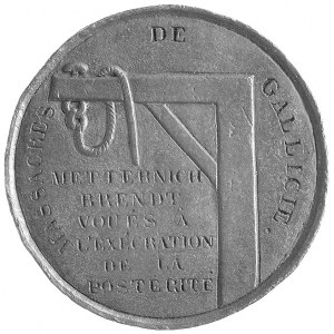medal wykonany na pamiątkę rzezi galicyjskiej w 1846 r....
