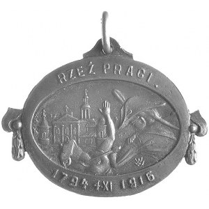 jednostronny medal na 122 lecie rzezi Pragi 1916 r.; Sc...