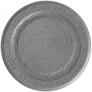medal z okazji stulecia Konstytucji 3 Maja wybity w Nor...