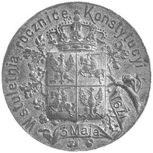 medal- 100-lecie Konstytucji 3 Maja 1891 r., Aw: Tarcza...
