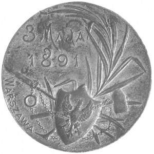medal- 100-lecie Konstytucji 3 Maja 1891 r., Aw: Tarcza...