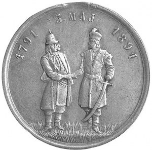 100-lecie Konstytucji 3 Maja- medalik 1891 r. j.w., H-C...