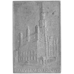 Ratusz w Poznaniu- plakieta 1928 r.; Widok ratusza i na...