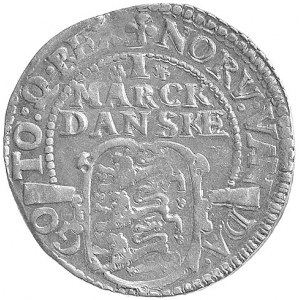 Christian IV 1588-1648, 1 marka 1614, Aw: Półpostać, Rw...