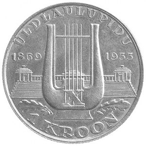 1 korona 1933, Aw: W wieńcu herb państwowy, Rw: Lira na...