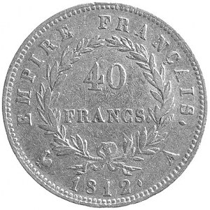 Napoleon Bonaparte- cesarz 1804- 1814, 40 franków 1812,...