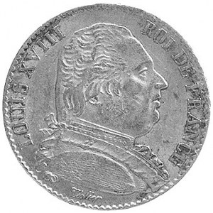 Ludwik XVIII 1814-1815-1824, 20 franków 1815, Paryż, Aw...
