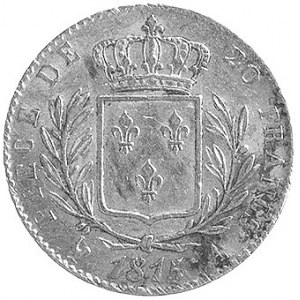 Ludwik XVIII 1814-1815-1824, 20 franków 1815, Paryż, Aw...