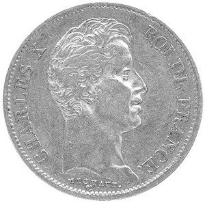 Karol X 1824-1830, 40 franków, Paryż, Aw: Głowa, Rw: W ...