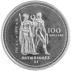 100 dolarów 1976, Aw. i Rw. j. w., Fr.6, złoto \585, 13...