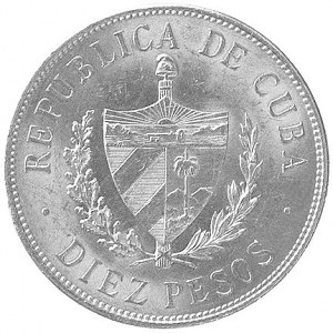 10 peso 1916, Aw: Głowa, Rw: Herb i napis w otoku, Fr.3...