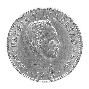 2 peso 1915, Aw. i Rw. j. w., Fr.6, złoto, 3.34 g, rzad...