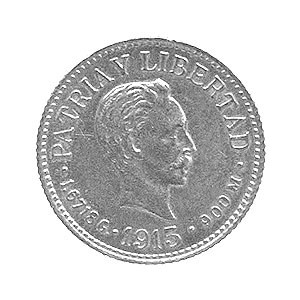 1 peso 1915, Aw. i Rw. j. w., Fr.7, złoto, 1.67 g