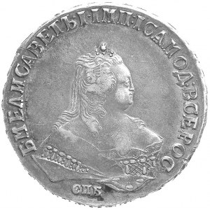 Elżbieta 1741-1761, rubel 1749, Petersburg, Aw: Popiers...
