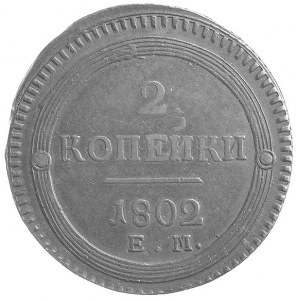 2 kopiejki 1802, Jekatierinburg, Aw: Orzeł dwugłowy, Rw...
