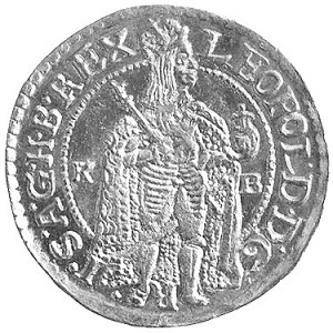 dukat 1675, Krzemnica, Aw: Stojący król i litery K-B, R...
