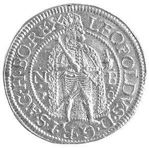 dukat 1687, Nagybánya, Aw: Stojący król i litery N-B / ...