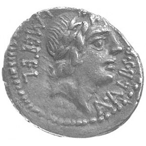 C. Caecilius Metellus 96 pne, denar, Aw: Głowa Apollina...
