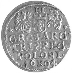 trojak 1604, Kraków, Wal. XCII 8 R1, Kurp. 1342 R3, rza...