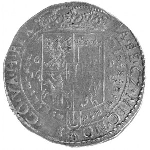 talar 1649, Kraków, na awersie półpostać króla w ozdobn...
