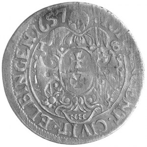 ort 1657, Elbląg, na awersie popiersie króla Karola X G...