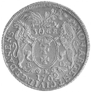 30 groszy (złotówka) 1762, Gdańsk, Kam. 989 R1, ładnie ...