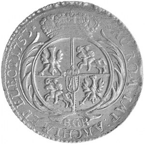 dwuzłotówka (8 groszy) 1753, Lipsk, Kam. 842 R1, Merseb...