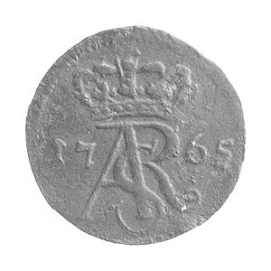 szeląg 1765, Toruń, Plage 508, T. 4, rzadka moneta