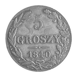 5 groszy 1840 Warszawa, odmiana z kropką po GROSZY, Pla...