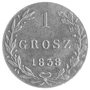 1 grosz 1838, odmiana z małymi cyframi daty, nowe bicie...