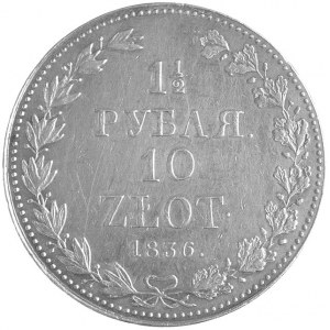1 1/2 rubla = 10 złotych 1836, Warszawa, Plage 325, nie...