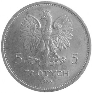 5 złotych 1928, Warszawa, Nike, Parchimowicz 114.a