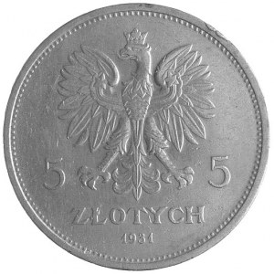 5 złotych 1931, Warszawa, Nike, Parchimowicz 114.d