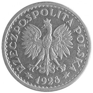 1 złoty 1928, Nominał w wieńcu liściastym, Parchimowicz...