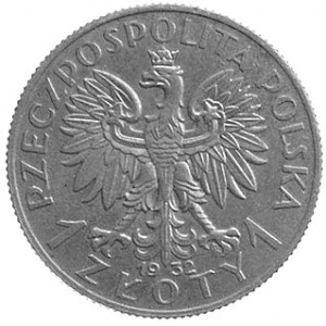 1 złoty 1932, Głowa Kobiety, wypukły napis PRÓBA, Parch...