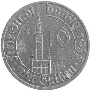 10 guldenów 1935, Berlin, drugi egzemplarz, rysy
