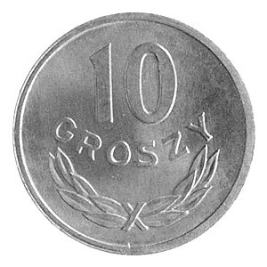 10 groszy 1973 bez znaku mennicy, Parchimowicz 206.l, n...