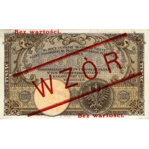 1.000 złotych 28.02.1919, WZÓR, bez perforacji, seria S...