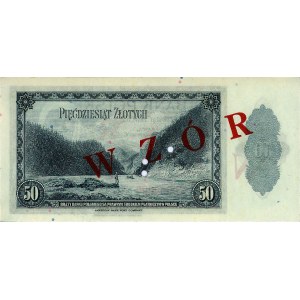 50 złotych 20.08.1939, WZÓR, trzykrotnie perforowane, n...