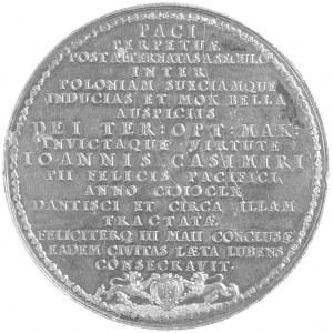 medal na Pokój Oliwski 1660 r., autorstwa Jana Höhna ju...
