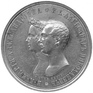 medal zaślubinowy carewicza Aleksandra z Marią Aleksand...